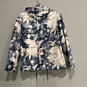 Polo Ralph Lauren Womens Floral denim Jacket Watercolor Button Front sz small